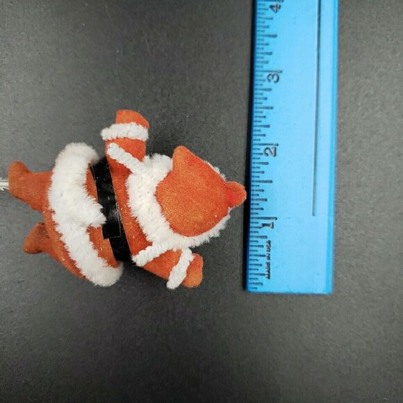 MCM Santa Claus Christmas Kitsch Floral Pick Flocked Vintage Mid Century Modern - Picture 14 of 16